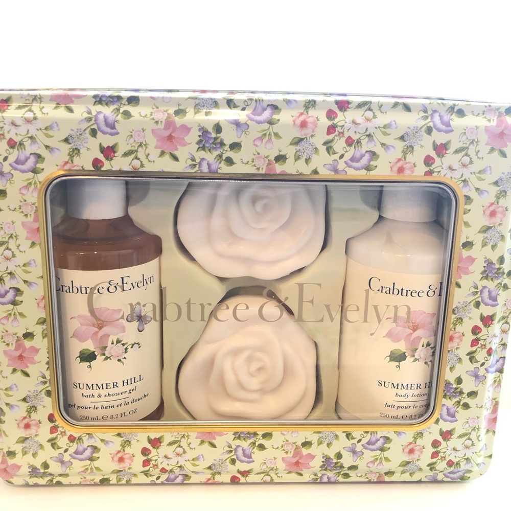 Crabtree & Evelyn Summer Hill gift set Shower Gel Body Lotion Bar Soap - Picture 3 of 5
